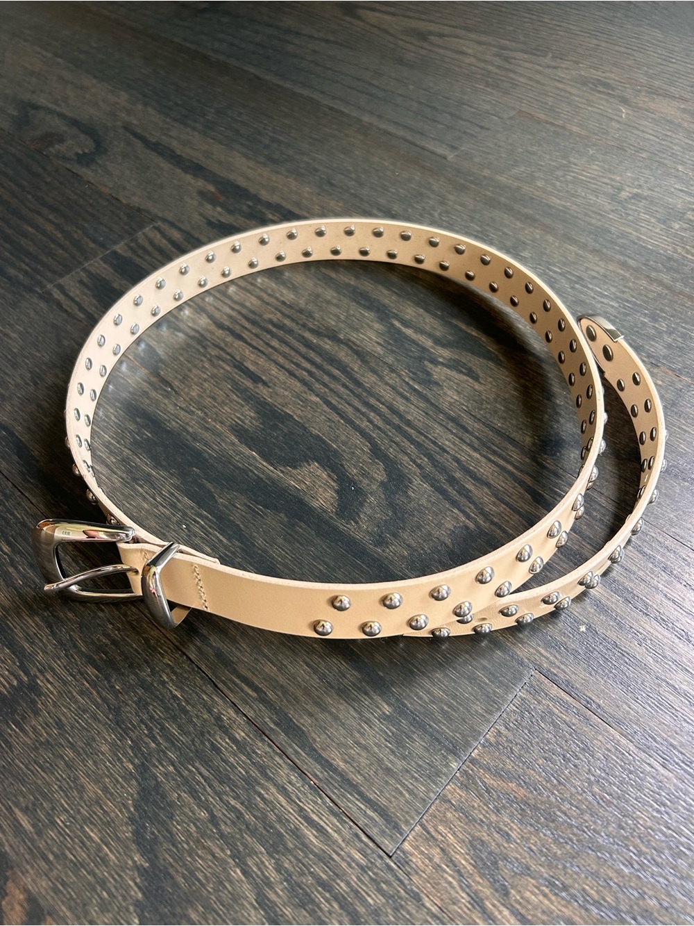 Madewell Stud Leather Belt - Beige